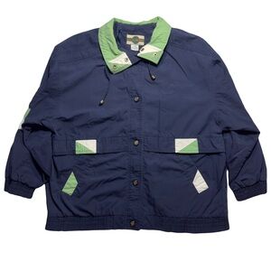 Out Brook Vintage Women’s Jacket Size Large Compass Buttons Windbreaker Pockets